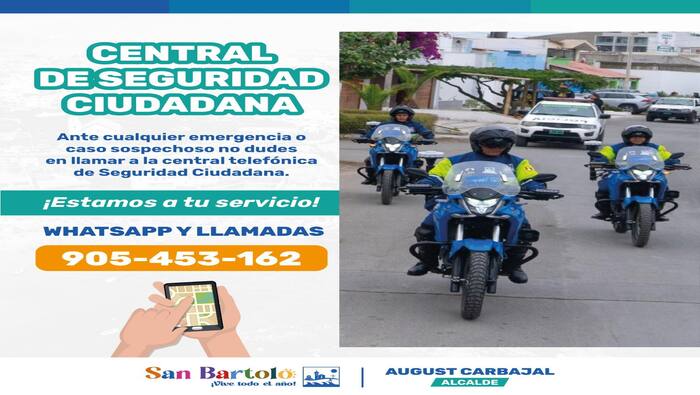 Ante cualquier emergencia, comuníquese con nuestra Central de Emergencia de Seguridad Ciudadana al Tlf. 905 453 162. Estamos disponibles las 24 horas del día para atender cualquier situación urgente.