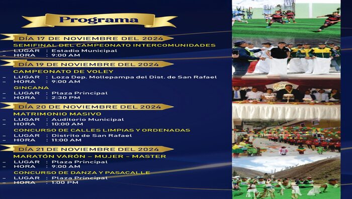 Flyer sobre la programación de actividades pagina 1
