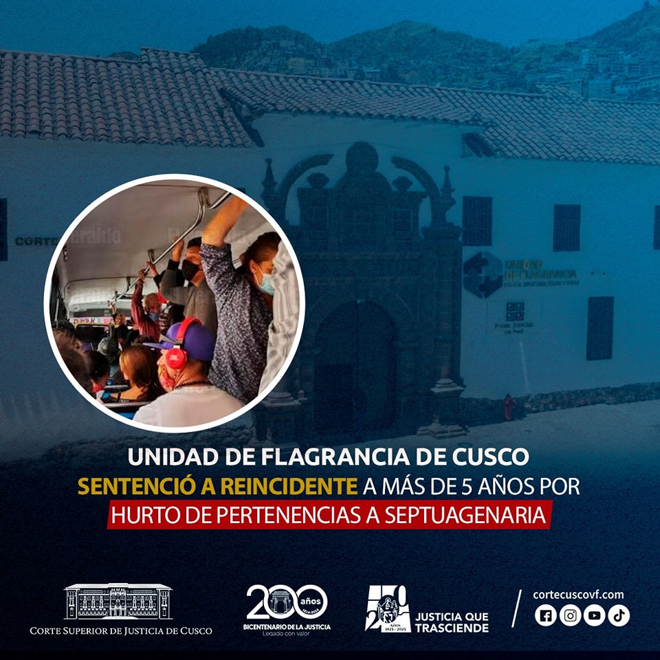 Unidad de Flagranica sentenció a más de 5 años por hurto de pertenencias a septuagenaria