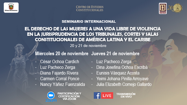 El derecho de las mujeres a una vida libre de violencia en la jurisprudencia de los Tribunales, Cortes y Salas Constitucionales de América Latina y el Caribe abordará el CEC del TC