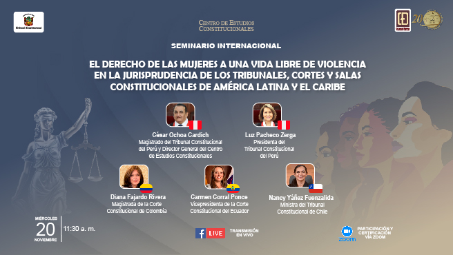 El 20 de noviembre se realizará el seminario sobre el derecho de las mujeres a una vida libre de violencia en la jurisprudencia de los Tribunales de América Latina y el Caribe