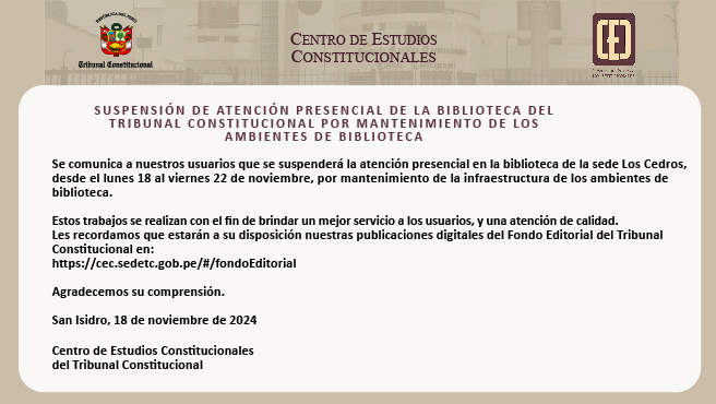 Comunicado sobre la Biblioteca del CEC.
