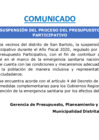 Vista preliminar de documento Comunicado suspension presupuesto participativo