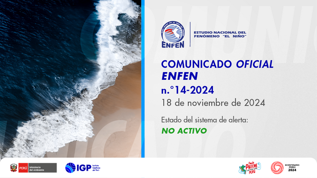 ENFEN n.° 14-2024: Estado del sistema de alerta: No Activo FOTO