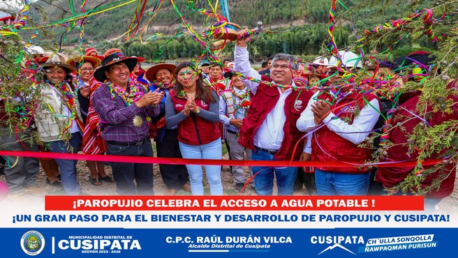 Paruopujio celebra el acceso a agua potable y alcantarillado seguro