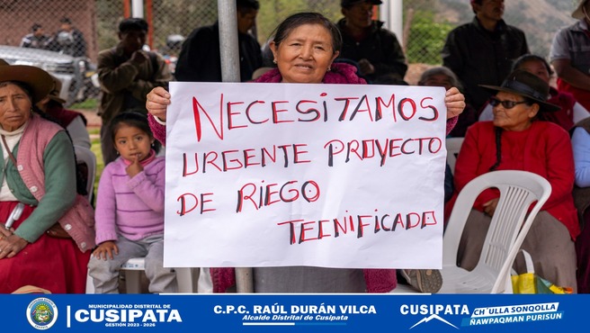 Avanza el proyecto en Cusipata, !Riego tecnificado Margen Izquierda, serΓ‘ una realidad!