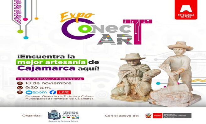 🤩Prepárate para una experiencia única en esta feria de artesanía local 🎨✨ Nuestros artesanos de la región Cajamarca mostrarán sus productos más destacados, llenos de historia y creatividad 🥰 Conéctate desde donde estés o visita la feria presencialmente para llevarte una pieza auténtica y especial. ¡Te esperamos!
📅 𝐅𝐞𝐜𝐡𝐚: 𝐋𝐮𝐧𝐞𝐬 𝟏𝟖 𝐝𝐞 𝐧𝐨𝐯𝐢𝐞𝐦𝐛𝐫𝐞
⏰ 𝐇𝐨𝐫𝐚: 𝟗:𝟑𝟎 𝐚.𝐦.
📍 𝐌𝐨𝐝𝐚𝐥𝐢𝐝𝐚𝐝: 𝐏𝐫𝐞𝐬𝐞𝐧𝐜𝐢𝐚𝐥 𝐲 𝐯𝐢𝐫𝐭𝐮𝐚𝐥
💻 𝐏𝐥𝐚𝐭𝐚𝐟𝐨𝐫𝐦𝐚 𝐯𝐢𝐫𝐭𝐮𝐚𝐥: 𝐙𝐨𝐨𝐦 𝐲 𝐭𝐫𝐚𝐧𝐬𝐦𝐢𝐬𝐢𝐨́𝐧 𝐞𝐧 𝐯𝐢𝐯𝐨: 𝐅𝐚𝐜𝐞𝐛𝐨𝐨𝐤 𝐝𝐞 𝐥𝐚 𝐆𝐞𝐫𝐞𝐧𝐜𝐢𝐚 𝐝𝐞 𝐓𝐮𝐫𝐢𝐬𝐦𝐨 𝐲 𝐂𝐮𝐥𝐭𝐮𝐫𝐚, 𝐌𝐮𝐧𝐢𝐜𝐢𝐩𝐚𝐥𝐢𝐝𝐚𝐝 𝐏𝐫𝐨𝐯𝐢𝐧𝐜𝐢𝐚𝐥 𝐝𝐞 𝐂𝐚𝐣𝐚𝐦𝐚𝐫𝐜𝐚