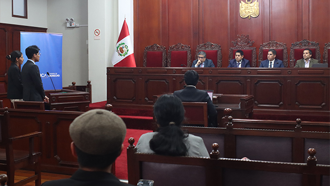 Ocho equipos pasan a la final del V Moot Derecho Ambiental Científica que se desarrolla en Sala de Audiencias del TC
