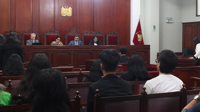 Ocho equipos pasan a la final del V Moot Derecho Ambiental Científica que se desarrolla en Sala de Audiencias del TC