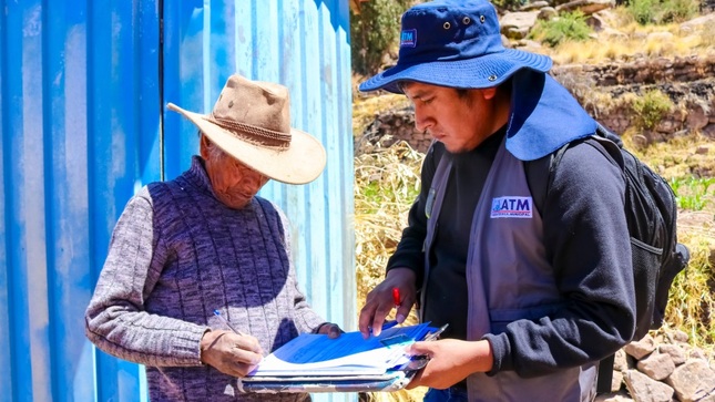 Área Técnica Municipal realiza empadronamiento y encuestas sanitarias en el centro poblado de Ojherani