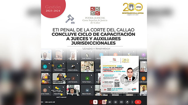 
ETI Penal de la Corte Superior del Callao concluye ciclo de capacitación a jueces y auxiliares jurisdiccionales
