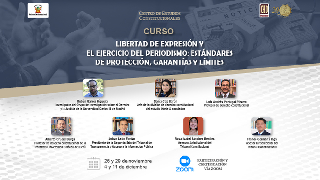Curso sobre Libertad de expresión y el ejercicio del periodismo: estándares de protección, garantías y límites organiza CEC del TC