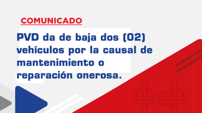 Archivo PDF del comunicado de baja de dos (02) vehículos.