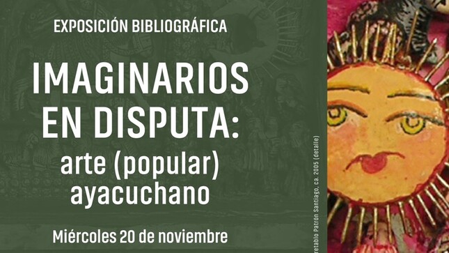 Flyer del evento con sol hecho de arte