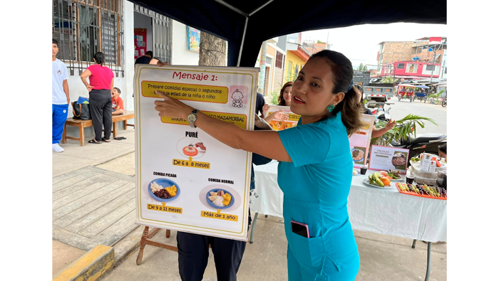 MPSM y puesto de salud 09 de Abril, realizan Sesi贸n Demostrativa para la prevenci贸n de la anemia en el marco del Compromiso 1.