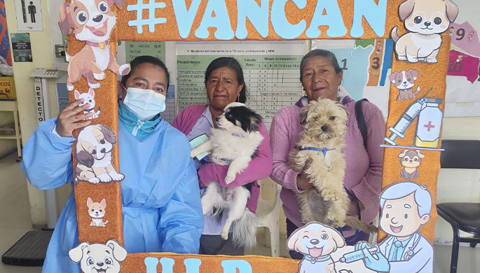 Imagenes de la intervención de la vacunación antirrábica en caserion y Huamachuco.