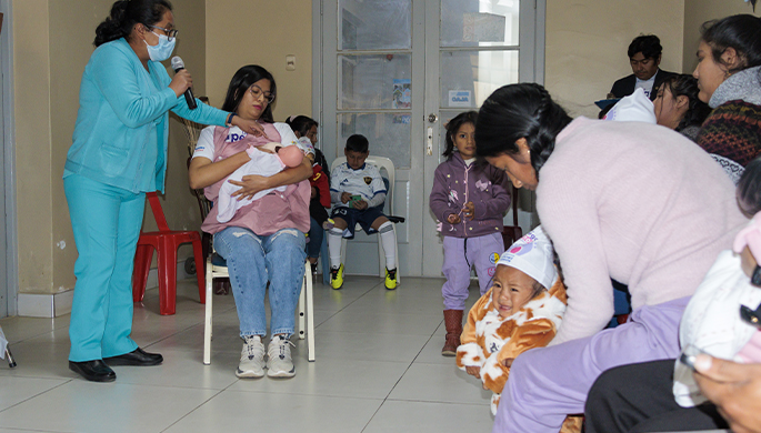 Acto de celebración en el hospital Leoncio Prado de Huamachuco.