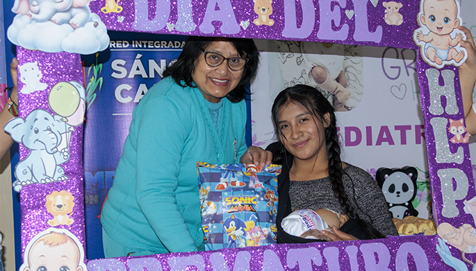 Acto de celebración en el hospital Leoncio Prado de Huamachuco.
