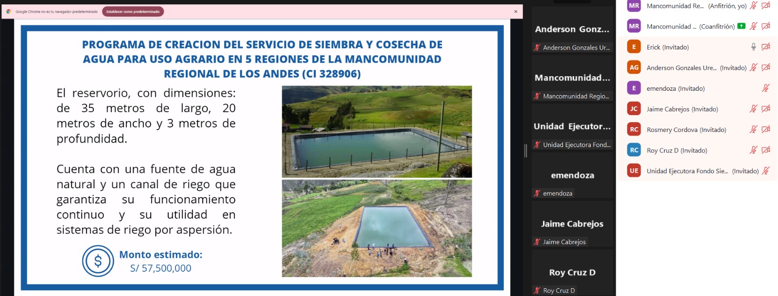 Siembra y cosecha de agua en 5 regiones.