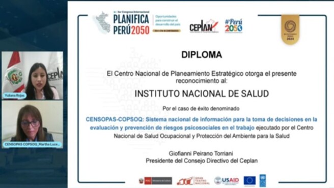 Presentación de CENSOPAS-INS en el III Congreso Internacional “Planifica Perú 2050” – Edición Bicentenario