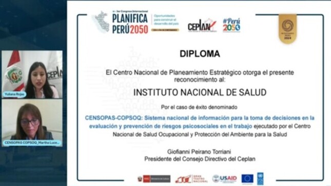 Presentación de CENSOPAS-INS en el III Congreso Internacional “Planifica Perú 2050” – Edición Bicentenario