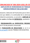 Vista preliminar de documento Ampliación de Cronograma y Programación de Entrevista Presencial