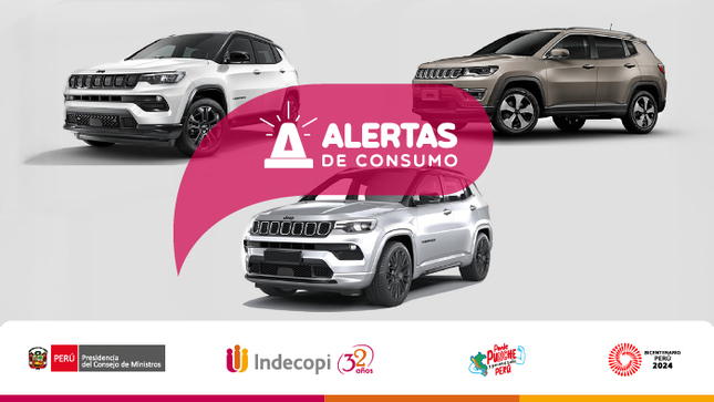 El Indecopi alerta sobre el llamado a revisión de vehículos Jeep ante posibles problemas de seguridad
