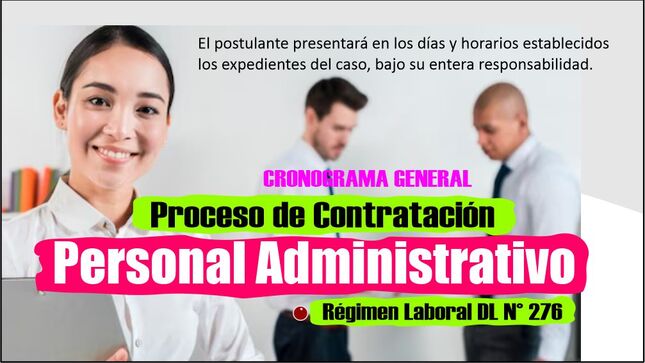Cronograma del proceso de contrato administrativo CAP 276