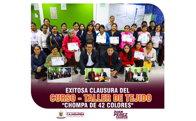 Con gran éxito se dio clausura al curso-taller de tejido en palitos chompa de 42 colores