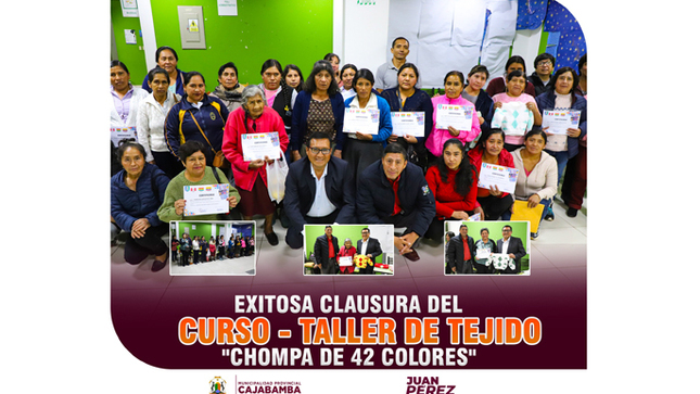 Con gran éxito se dio clausura al curso-taller de tejido en palitos chompa de 42 colores