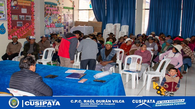 Municipalidad Distrital de Cusipata reconoce ala OrganizaciΓ³n Social de Adultos Mayores "Virgen Asunta"