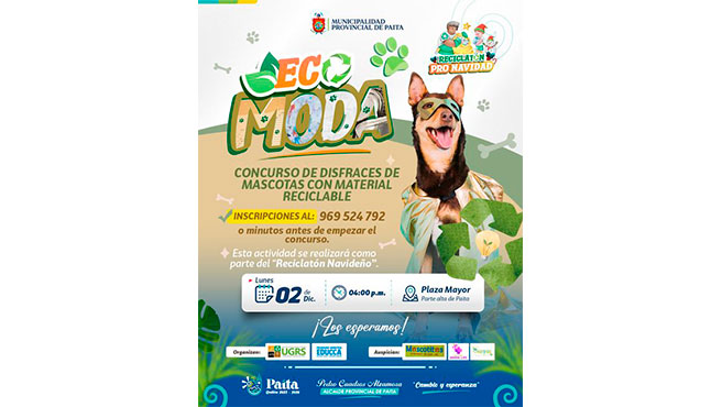 Concurso de disfraces de mascotas con material reciclable.