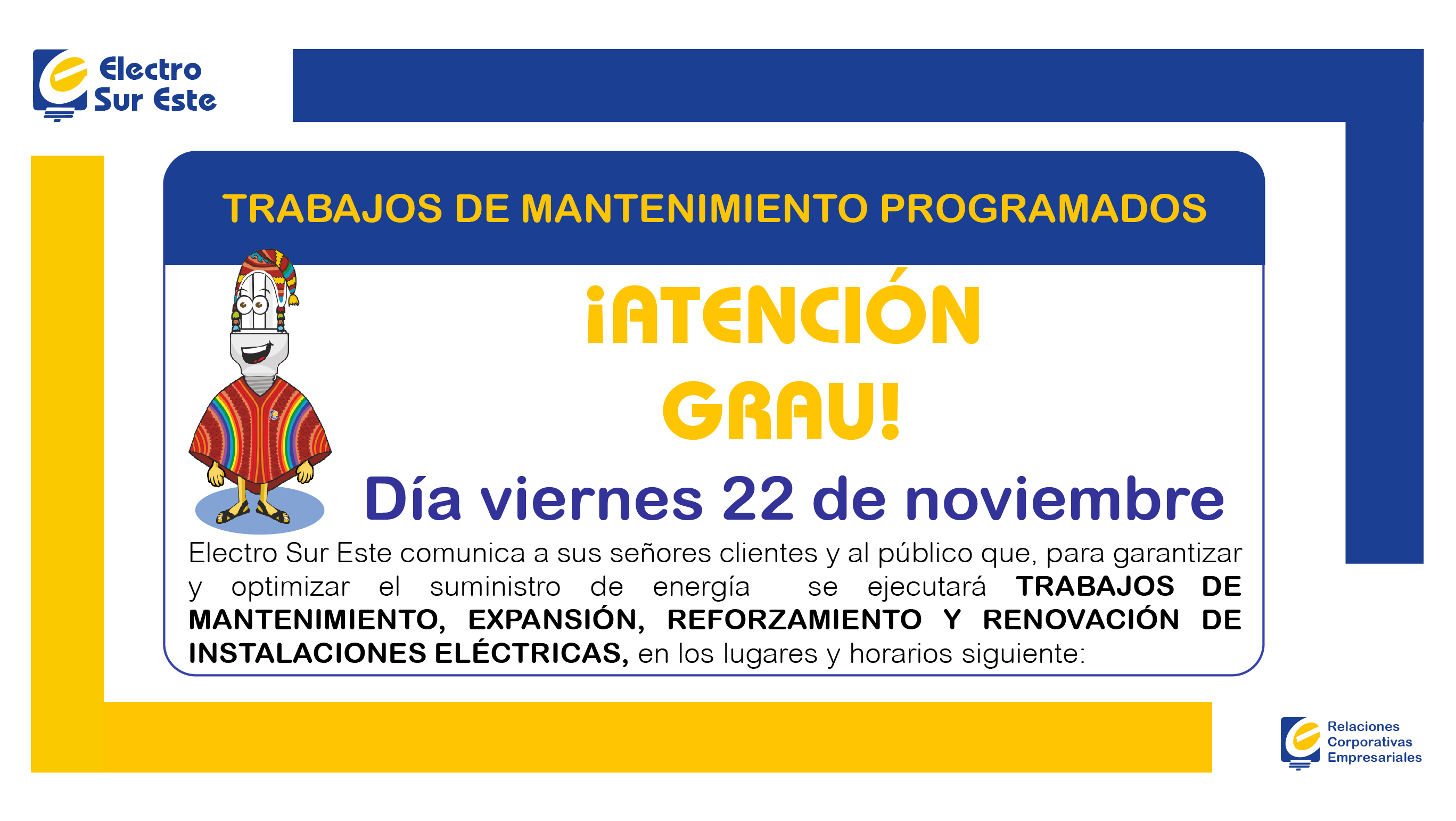 Información corte programado