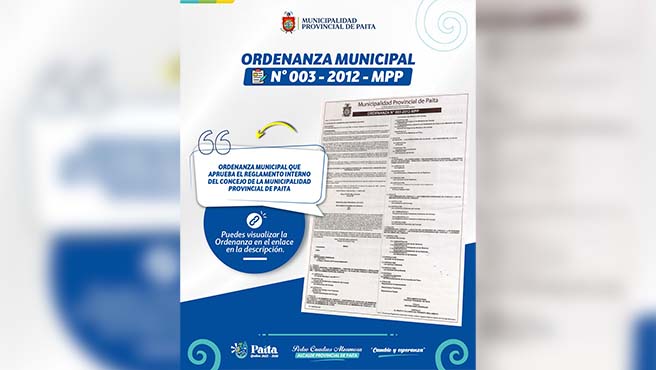 Ordenanza Municipal N° 003-2012-MPP