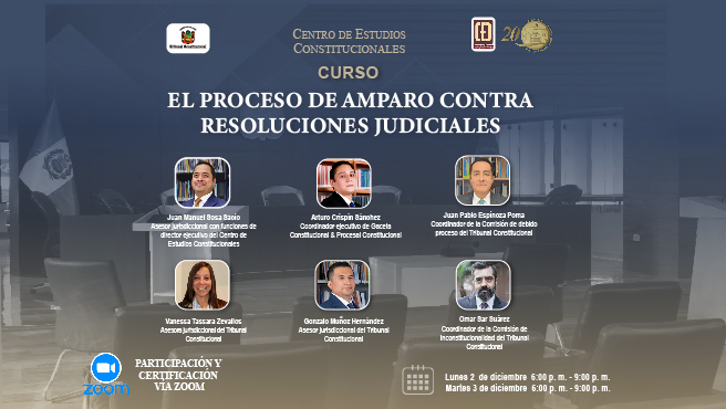 Curso sobre el proceso de amparo contra resoluciones judiciales realizará el CEC del TC