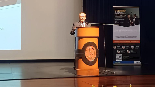 Magistrado del Tribunal Constitucional Gustavo Gutiérrez expuso en el VII Congreso Mundial de Justicia Constitucional