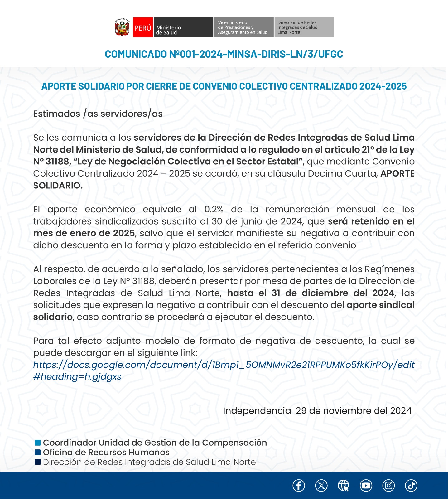 Comunicado 01