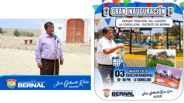 Gran Inauguración
Caserío La Cordillera estrena parque principal 