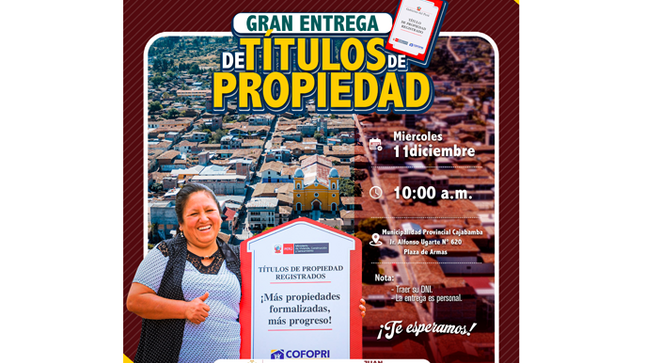 ¡La espera terminó! Gran entrega de títulos de propiedad en Cajabamba