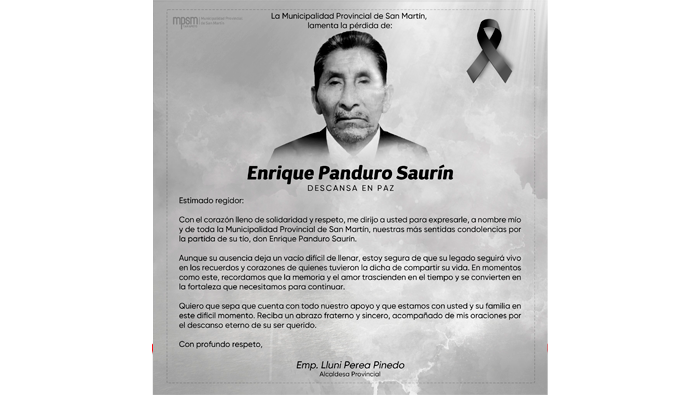 Condolencia.