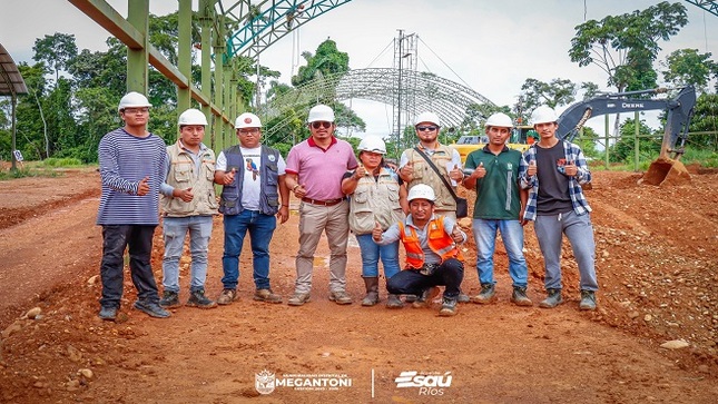 Regidor Jhon Luna supervisó la construcción de la planta de tratamiento de residuos sólidos en la comunidad de kirigueti