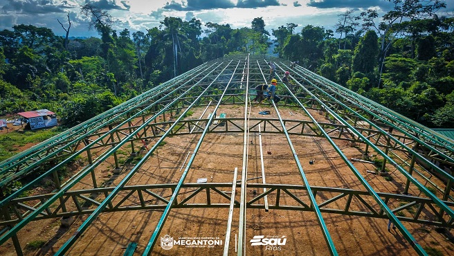 Regidor Jhon Luna supervisó la construcción de la planta de tratamiento de residuos sólidos en la comunidad de kirigueti