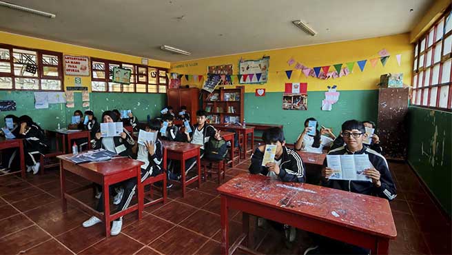 OMAPED realiza charla informativa de los servicios que brinda a los alumnos de la I.E San Martin de Porras de la Victoria.