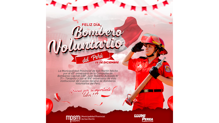 Feliz DΓa del Bombero Voluntario del Voluntario.
