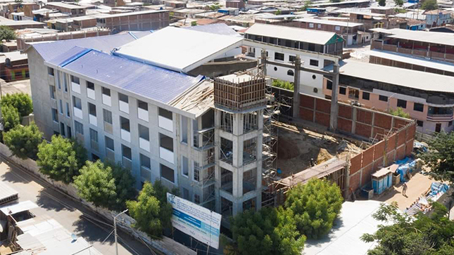 Avanzan los trabajos de construcción en el colegio leonor cerna de valdivieso