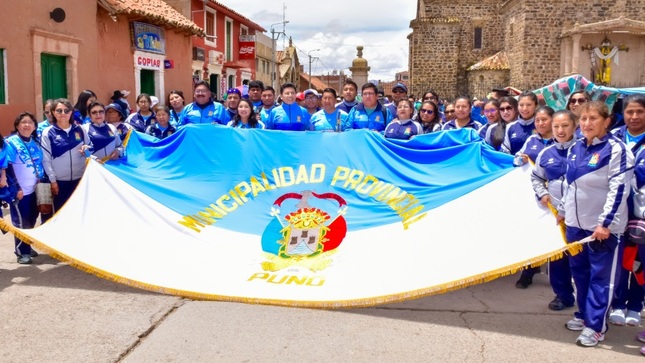 Con gran entusiasmo Municipalidad de Puno participa en los XXIII Juegos olimpicos municipales de la region en la ciudad rosada de Lampa
