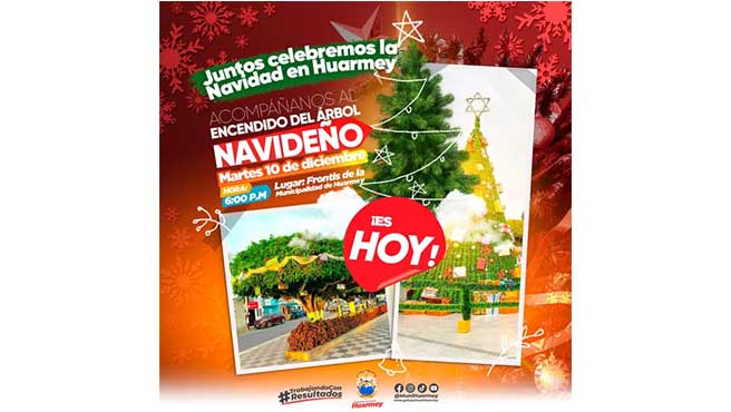 ES HOY - Gran encendido del árbol navideño en Huarmey.