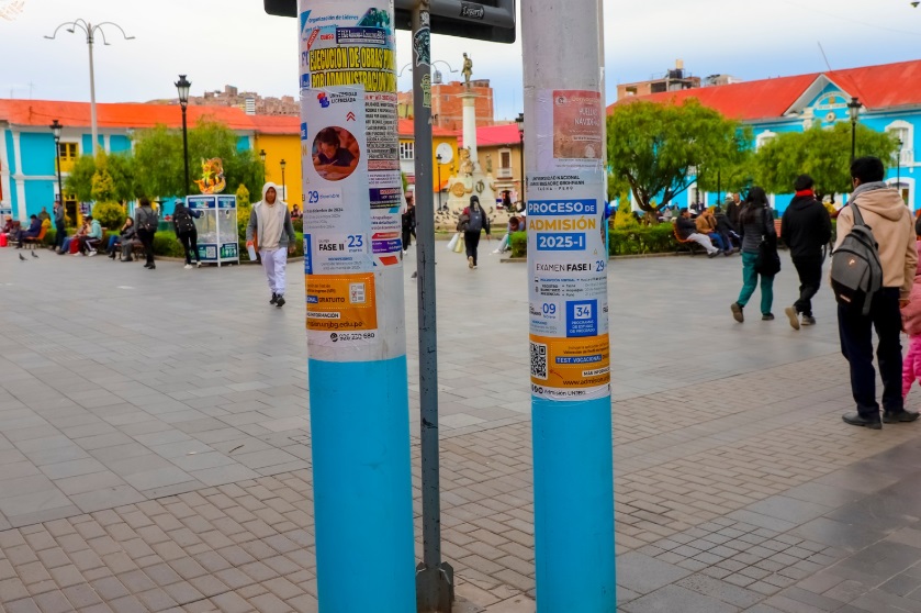 Municipalidad Provincial de Puno sancionará severamente la publicidad ilegal en postes y áreas de retiro