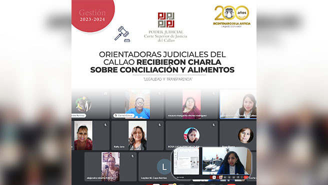 Orientadoras Judiciales del Callao recibieron charla sobre conciliación y alimentos