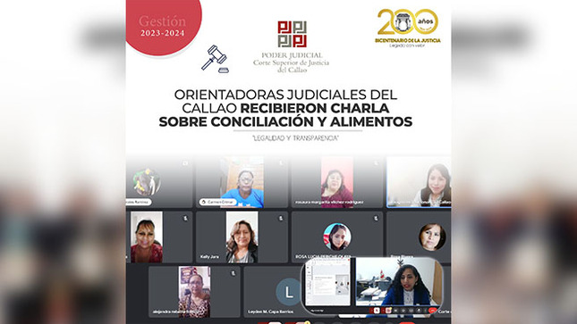Orientadoras Judiciales del Callao recibieron charla sobre conciliación y alimentos